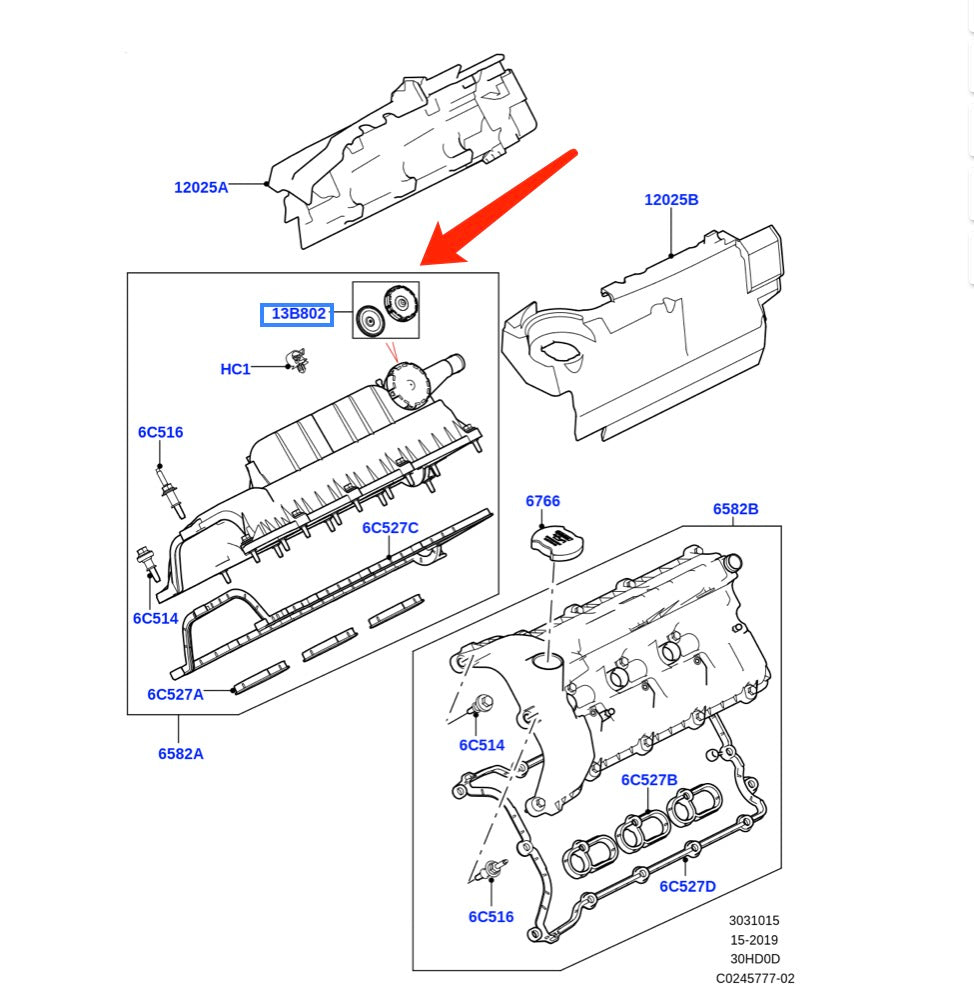 OEM LR133579-Land Rover SERVICE KIT-PCV VALVE RANGE ROVER 2010-2012