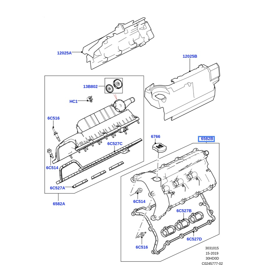 Cubierta del compartimento de la válvula Q del motor izquierdo LR109353 LR041685 para Land Rover 3.0L Sport 3.0L Discovery 3.0L